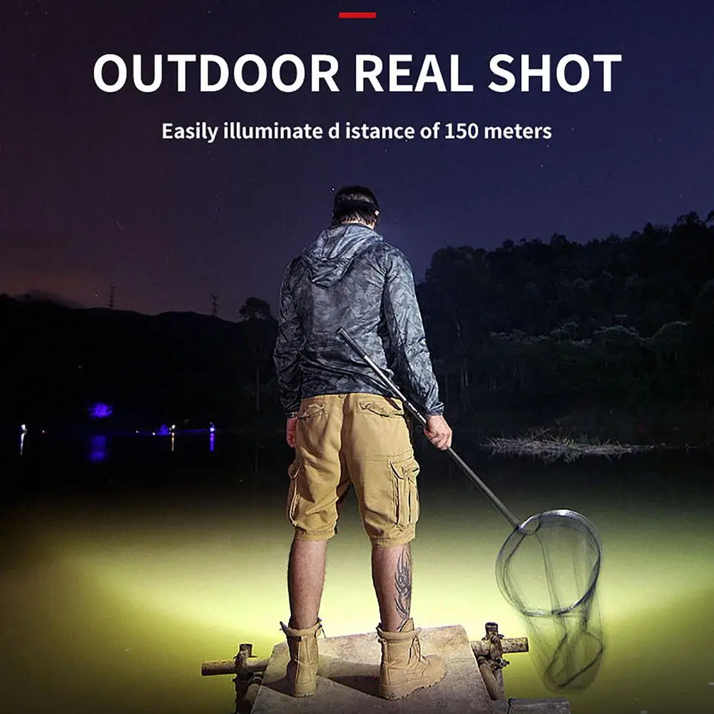 Portable Headlight Usb Rechargeable Head-mounted Flashlight Multi-functional Waterproof Outdoor Fishing Camping Head Light