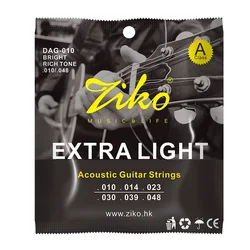 ZIKO DAG-010 Acoustic Guitar Strings 6Pcs/Set Steel Core Copper Wound Guitarra Strings Acoustic Guitar Parts & Accessories