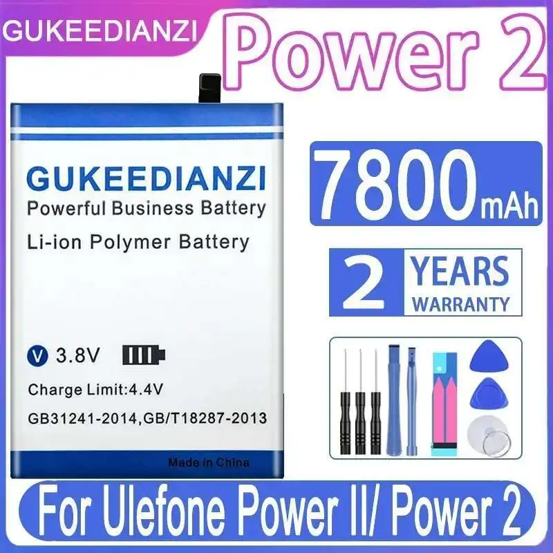 

Аккумулятор мобильного телефона 7800 мАч для Ulefone Power II 2, надежная замена, высокая производительность