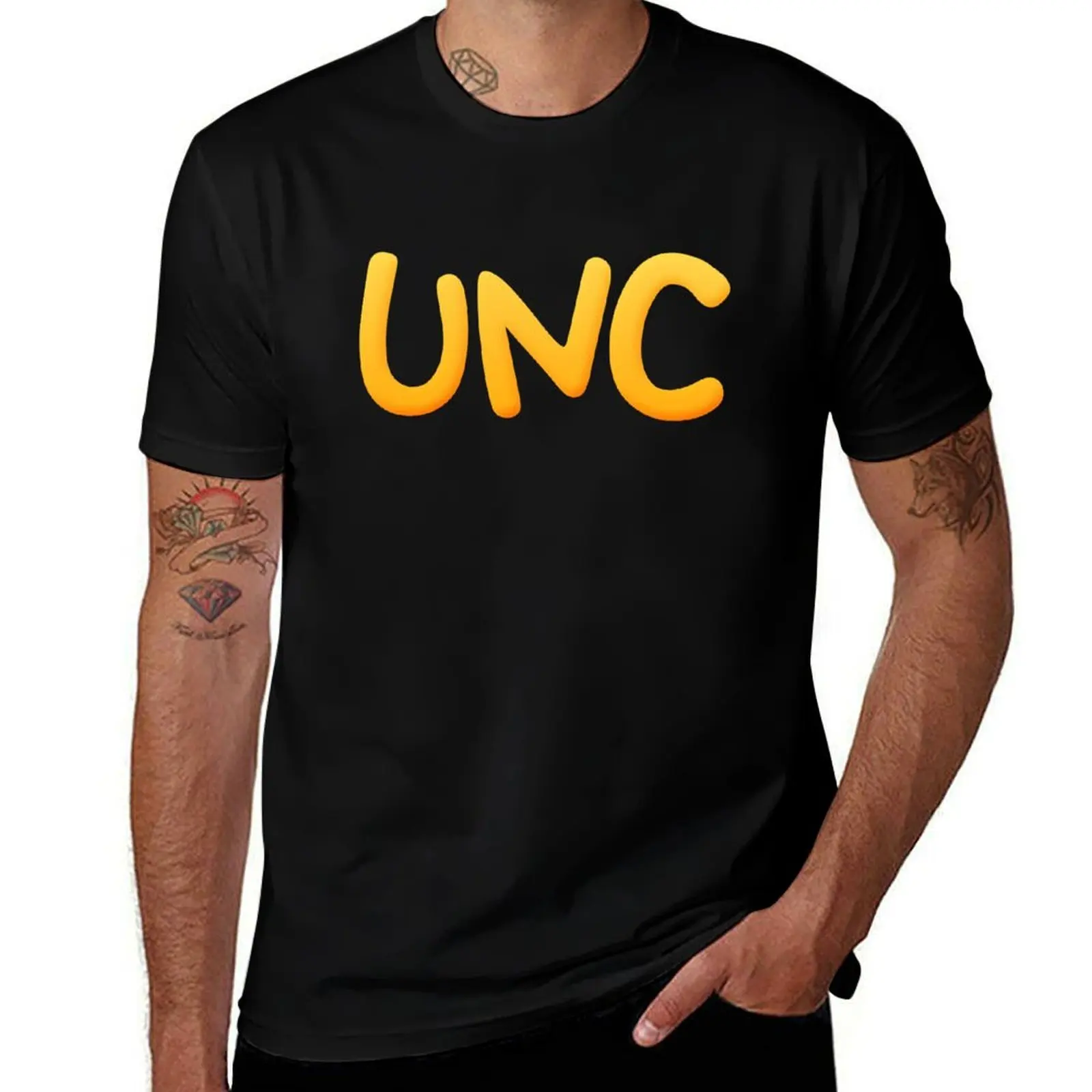 

UNC in Yellow Gradient Minimal Funny Typography T-Shirt quick drying Anime t-shirt clothes big and tall t shirts for men
