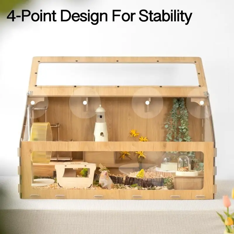 Hamster Cage Transparent Acrylic Cage Nest Golden Bear Small Cage Hamster House Feeding Supplies