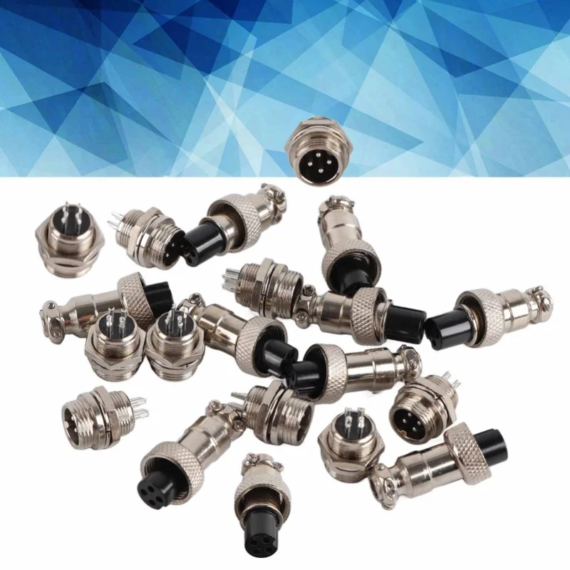 

10 Set GX12 4Pin 12mm Aviation Plug Male Female Metal Socket Connector