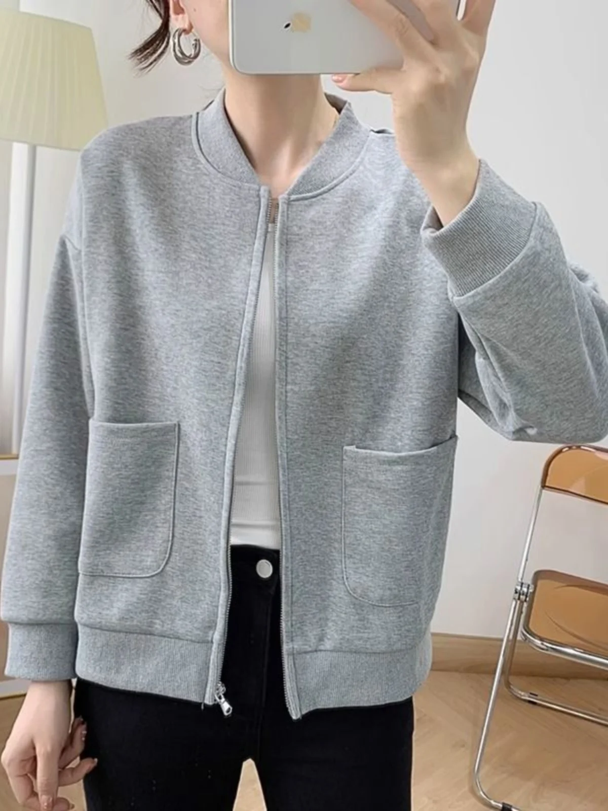 Sudaderas para jóvenes y mujeres, Tops de algodón con botones de gran tamaño, diversión de otoño, suave, de felpa, vintage, franjas, bordado, ropa deportiva con cuello redondo