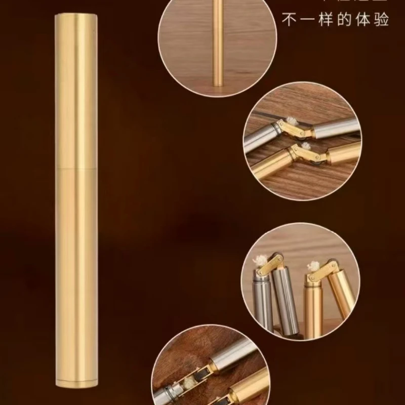 Torch Lighter Can Be Loaded Into Cigarette Box Nunchaku Cylindrical Decompression Grinding Wheel Lighter Mini Stick