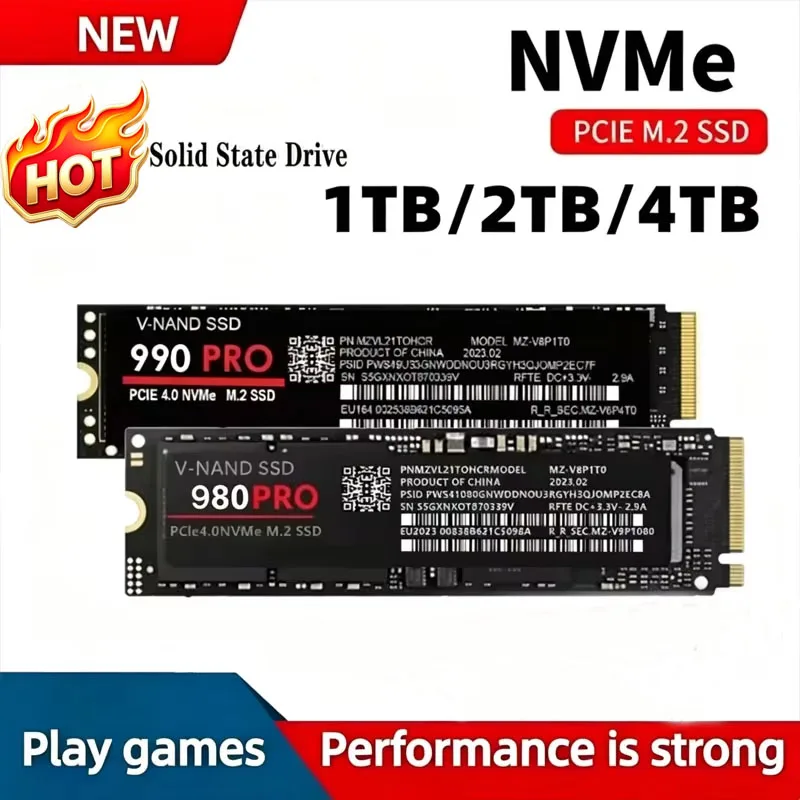New 980Pro 990Pro for Laptop Desktop PC SSD Internal Solid State Drive M.2 Nvme PCIe 4.0 High Speed