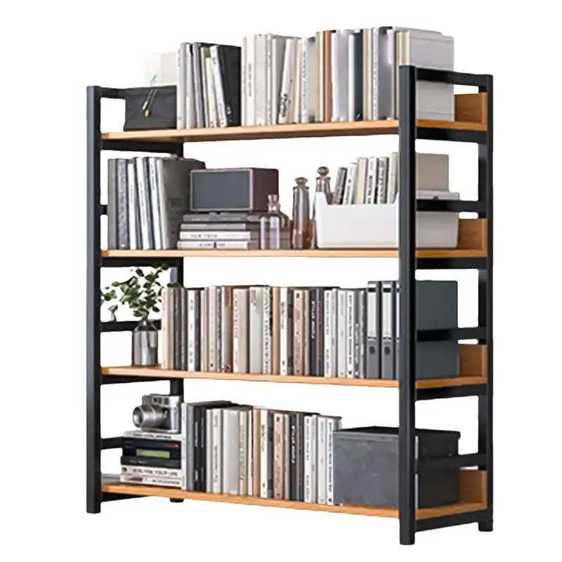 Bookcase Simple Flooring Steel Wood Multi-Layer Storage Rack Floor Bookshelf Standing Storage Rack Living Room Storage shelf