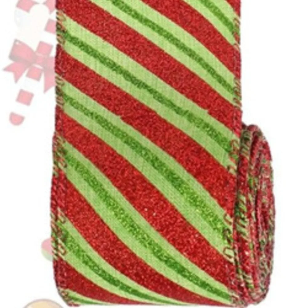 5 Yards Christmas Gift Bow Ribbon Lightweight Christmas Tree Ribbon Red Trim Wired Ribbon DIY Xmas Ornaments Fabric Swirl Ribbon