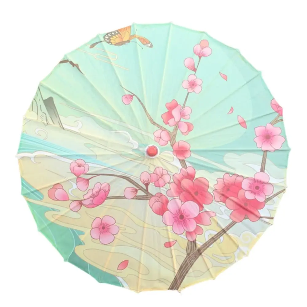 مطبوعة الحرير مزيتة ورقة مظلة الشريط تقليم 56 سنتيمتر حجم الحرير النسيج مظلة أزهار الكرز نمط النمط الكلاسيكي #3