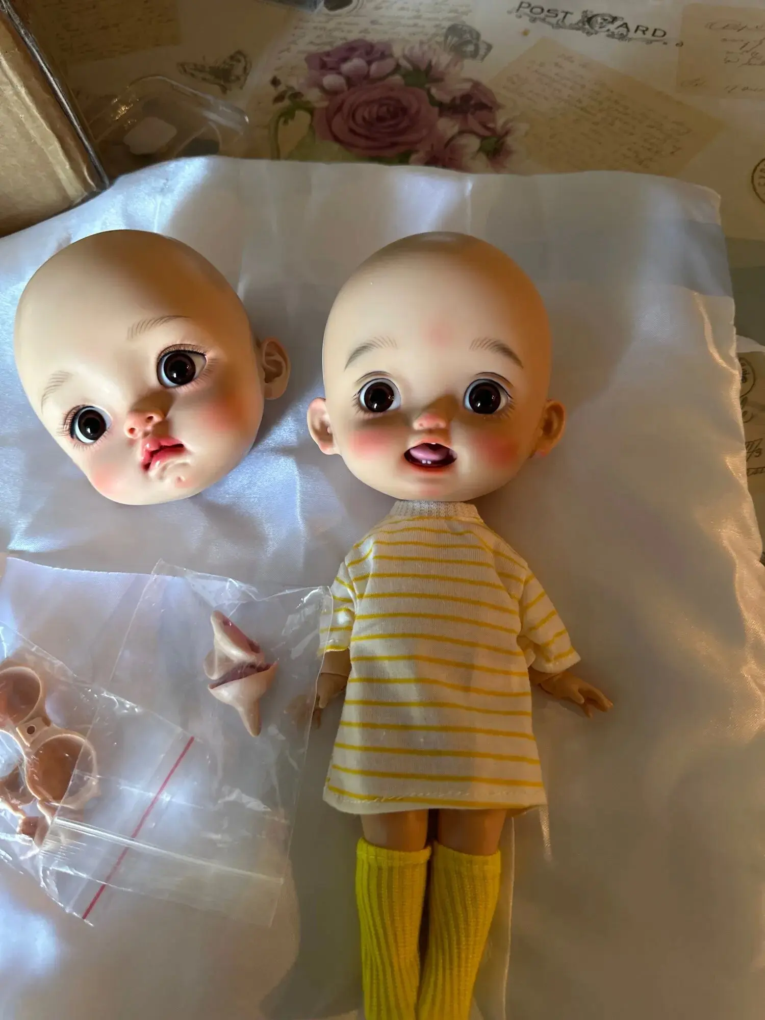 

New Resin Girl 3 tongue replacement 1/6 sd BJD doll nuonuo toy model humanoid Cute Girl birthday gift diy put in