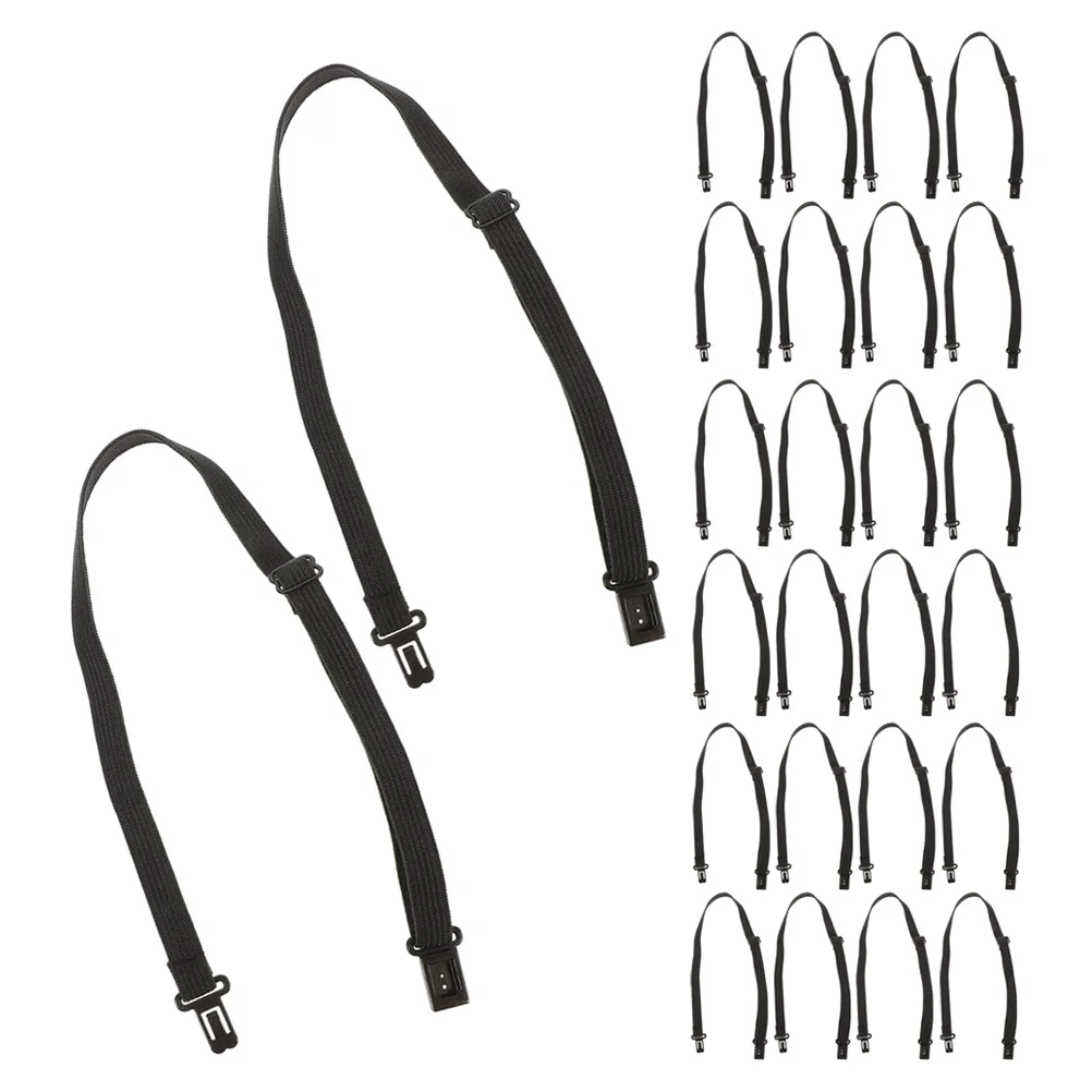 

40pcs Black Adjustable Bow Tie Straps Elastic Extenders Plastic Insert Buckle Pre-Tied Bowknot For Adults Men Women Formal