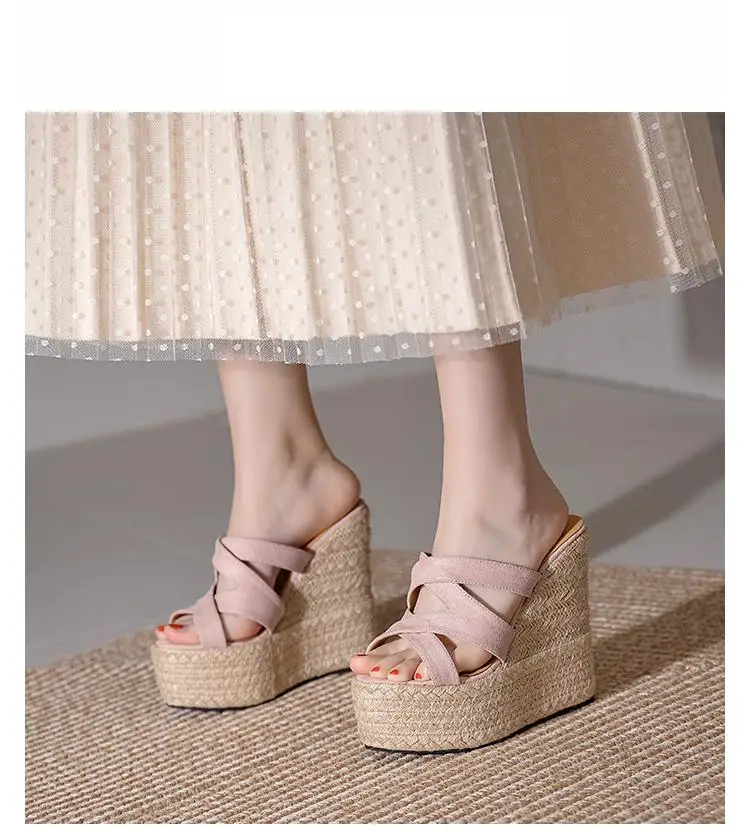 Size 32-39 2023 Summer New Open Toe Sandals Women High Heel Wedge Platform Beach Sandals Shoes