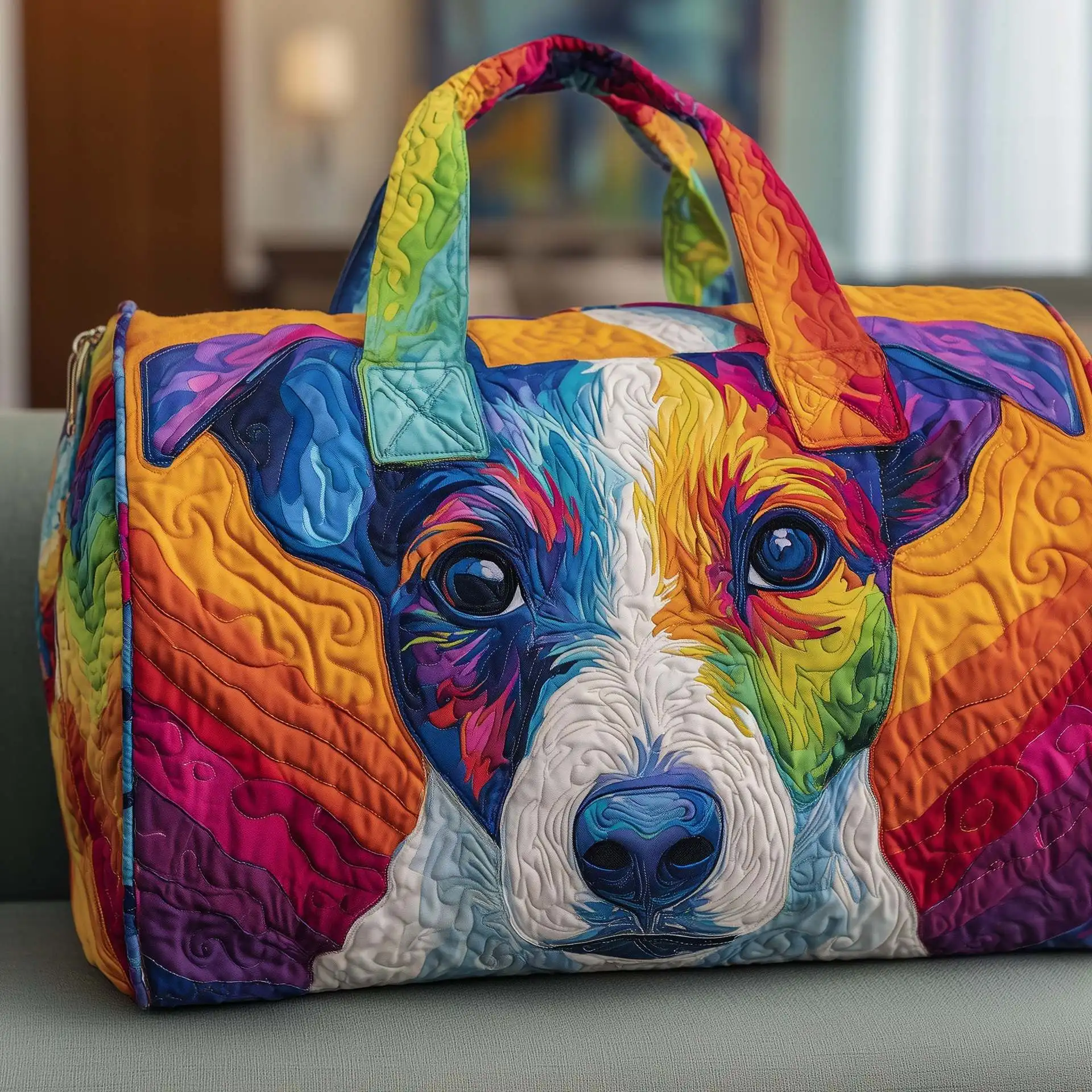 

3D Printed Quilted Bags dog print daily Personalized Gifts Handbag Tote Bag Sport Bags Training Travel Bag Beach Hiking Camping