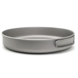 750ml/1000ml Ultralight Titanium Frypan Outdoor Camping Hiking Tableware Cookware Picnic Cooking Frying Pan 2023