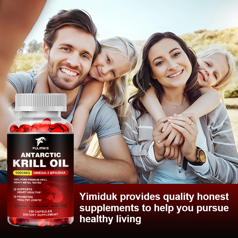 Antarctic Krill Oil - Phospholipid Omega-3 Complex & Astaxanthin Rich in EPA&DHA Natural Extract To Promote Brain & Joint Health