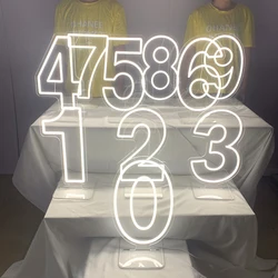 Custom Age Number LED Neon Signs 1 2 3 4 5 6 7 8 9 0 Lights 5v USB with Standing for Birthday Wedding commemoration day Decor