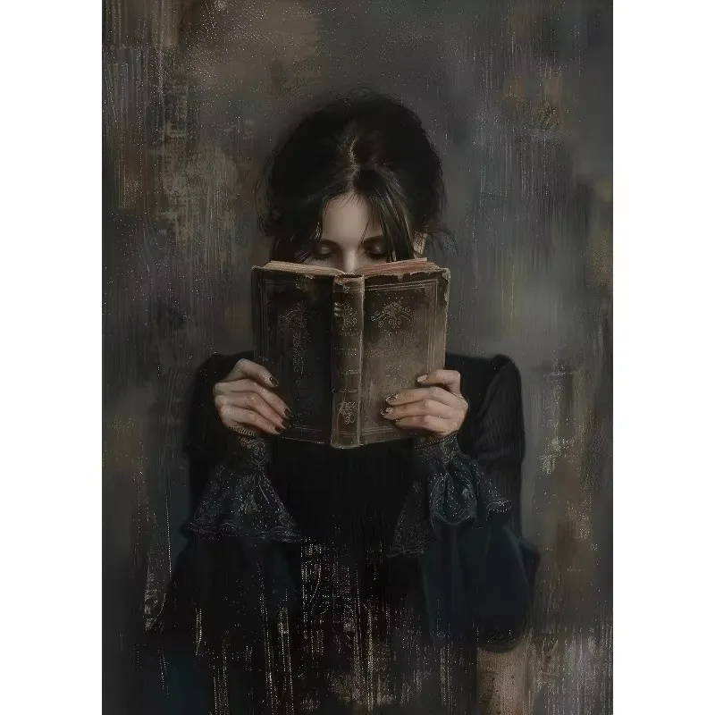 DIY Paint by Numbers Victorian Woman Reading Swans Crow Moth Roses for Adults Beginner Canvas Wall Art Home Decor Gift