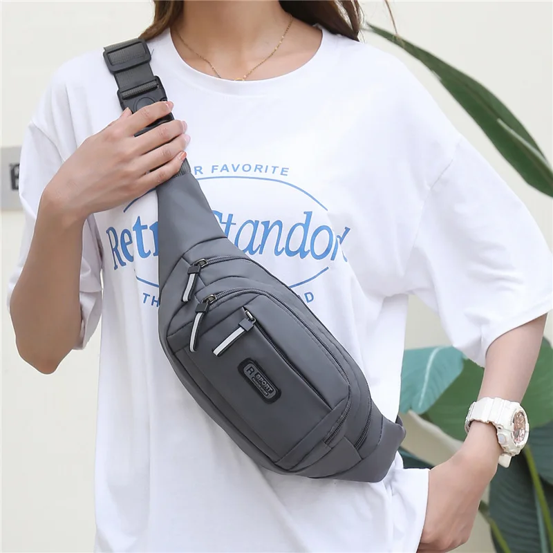 

Waist Bag Men's Sports Mobile Phone Bag Women's Waterproof Running Messenger Business Cashier Wallet Large-capacity Chest Bags