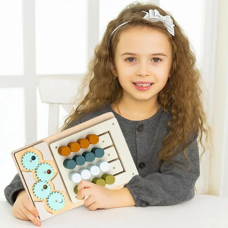 Montessori Leren Speelgoed Dia Puzzel Kleur Matching Hersenkrakers Educatieve Benodigdheden Met 12 Kaarten Logica Spel Hout Speelgoed