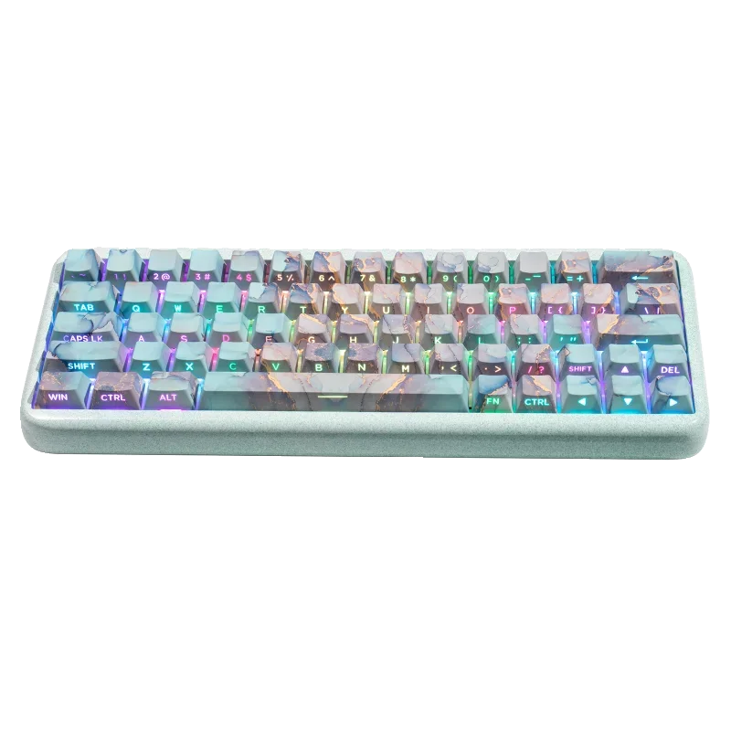 Green Side Engraved Transparent Keycap Marble Replacement Mechanical Keyboard PBT Sublimation Original Height atk VGN