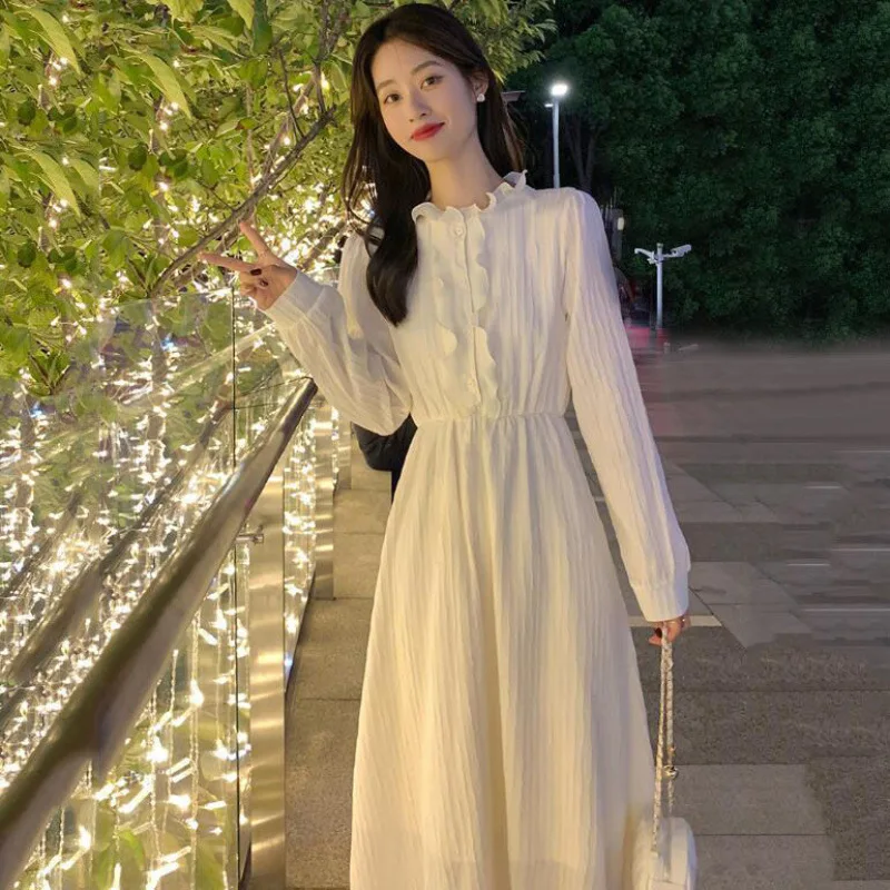 فساتين نسائية فستان نسائي أنيق للحفلات الخريفية من البوليستر بألواح على الوجهين برباط قابل للتنفس مكدس على شكل حرف a مريح #6