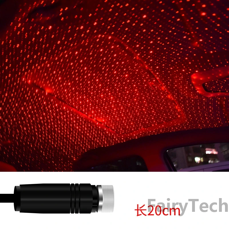 Miniproyector LED de luz nocturna para techo de coche, Lámpara decorativa USB ajustable para decoración de techo de habitación