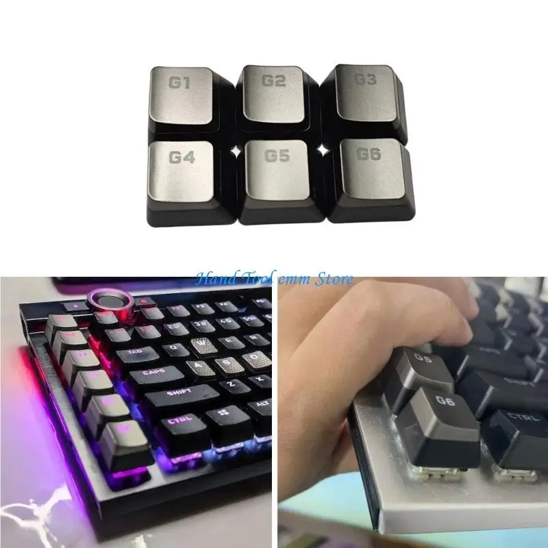 H37F Mechanical Keyboard Keycaps 6Key ABS Backlit Caps for CorsairK95