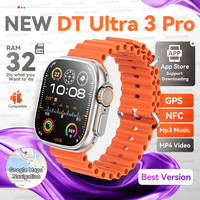 DT Ultra 3 Pro Smart Watch HD AMOLED Screen 32GB MP3 MP4 Player  APP Store GPS Navigator ChatGPT NFC Sports Smartwatch Men Women