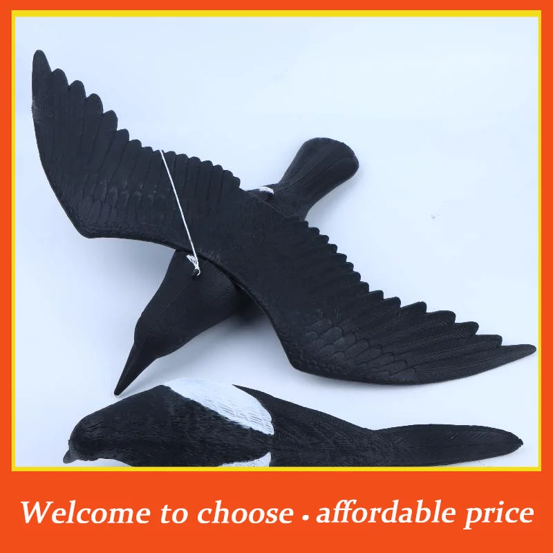#Lifelike Crow Simulation Prop Black Raven Natural Pest Control Waterproof Bird Repellent for Orchard Garden Yard Farm Use