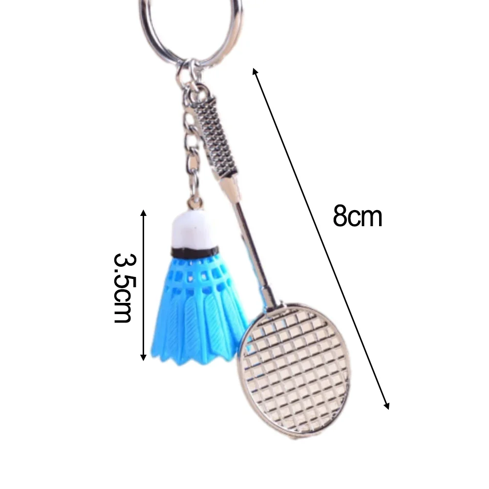 1pc Sport Keychain Colorful Badminton Keychain Racket Mini Figure Keyring Keychain Pendant Decor Competition Commemorative Gifts