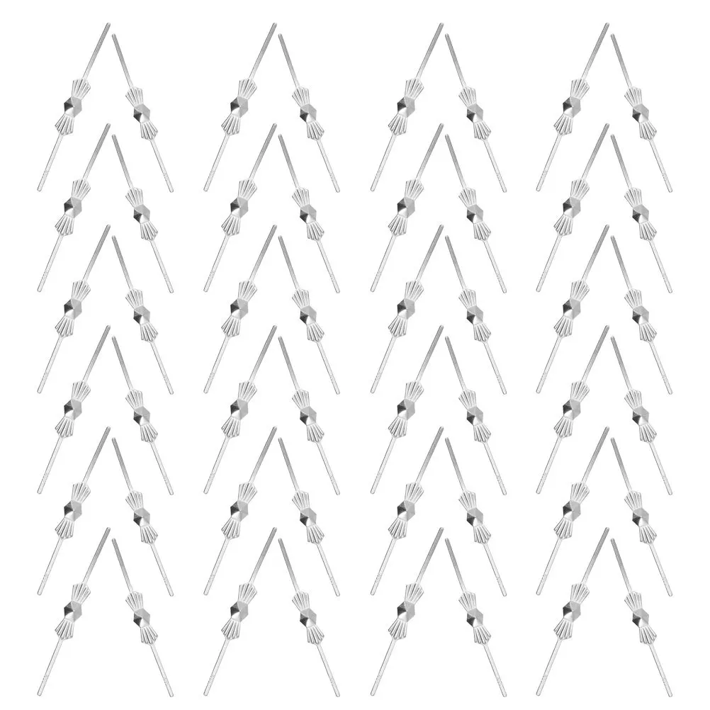 

200Pcs Metal Butterfly Clips Chrome Bow Tie Silver Crystal Lighting Accessories for Chandeliers Ceiling Lamps Crystals Fastening