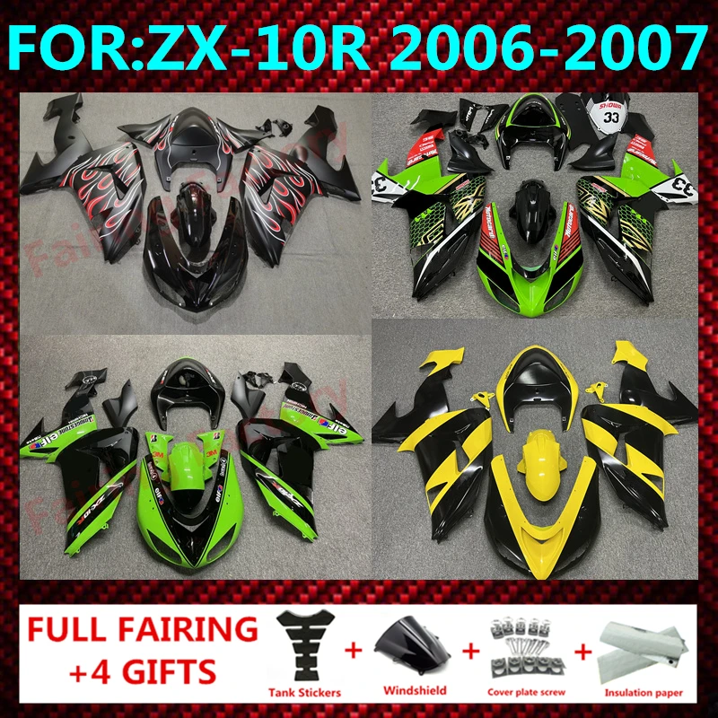 

New ABS Plastic Shell Motorcycle Fairing kit Fit For kawasaki Ninja ZX10R 2006 2007 06 07 10R ZX-10R zx-10 Custom bodywork zxmt