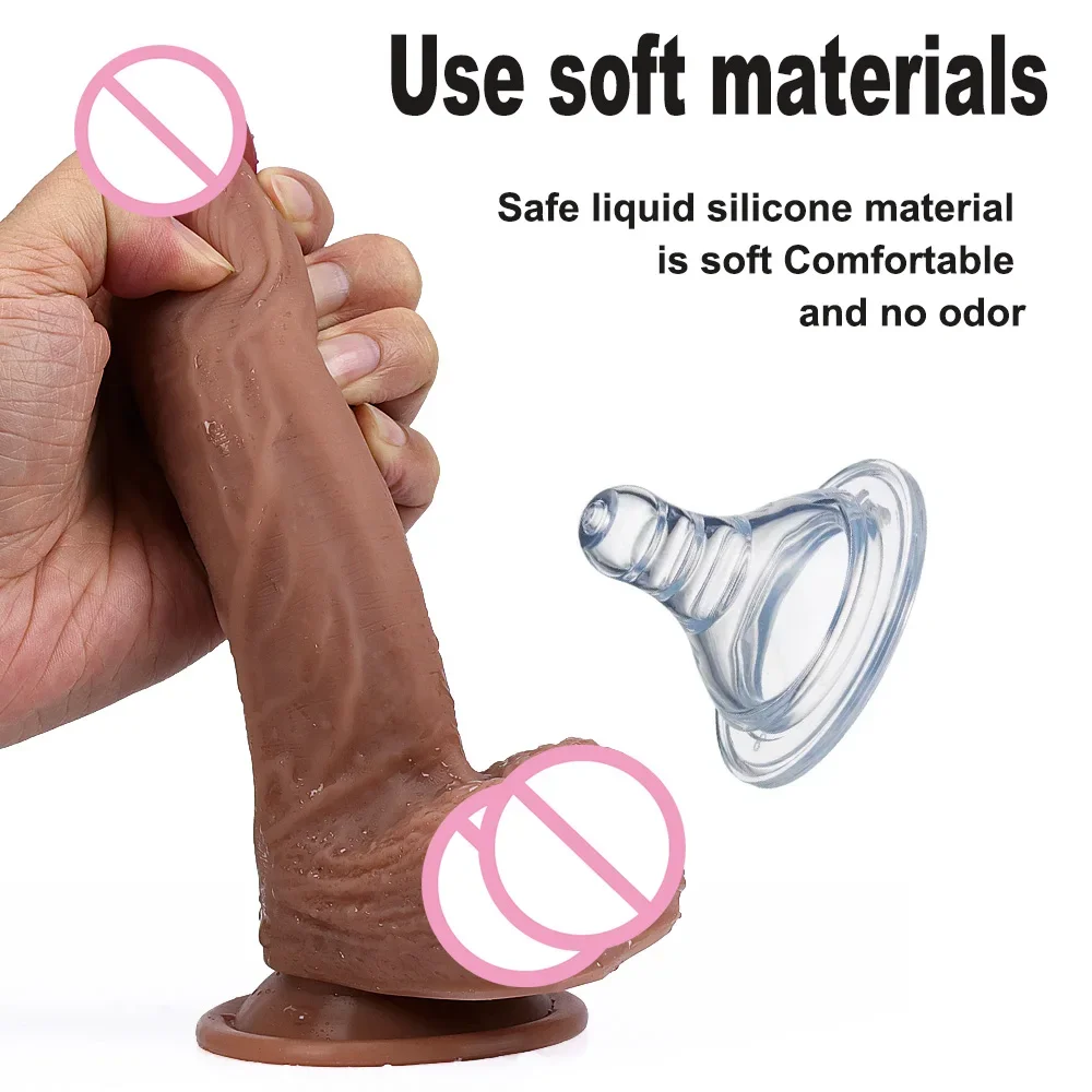 Realistic Cheap Dildo Soft Sexy Silicone Penis Flexible G-spot Women Big Dick   Anal Sex Toys for Female Masturbator Adults 18+