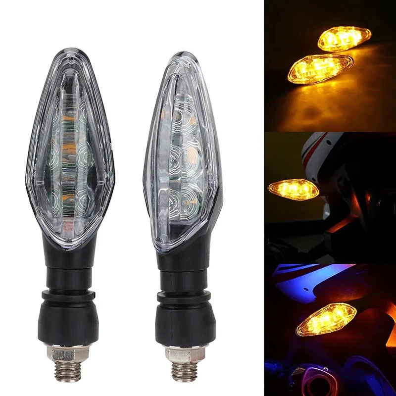 

2PC Super Bright Amber Motorcycle Turn Signals - Waterproof Blinker Indicators | Running Lamp Flashers