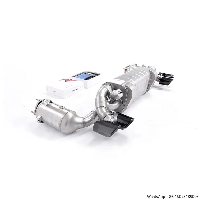 2 Years' Warranty High Performance Valve Full System Exhaust Muffler Quad Black Tips for  911 991.2 3.0T