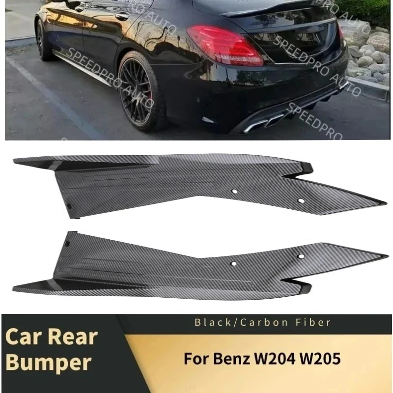 

For W204 W205 Rear Bumper Spoiler Lips Splitter Diffuser Scratch Protector Trims Side Skirt Extension Body Kit Black
