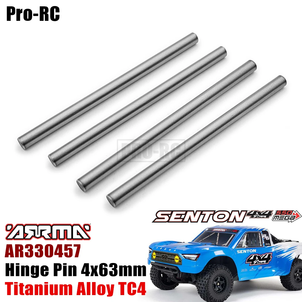 4Pcs 4x63mm Hinge Pin AR330457 Titanium TC4 For Arrma 1/10 SENTON 4WD V3 MEGA 550 BRUSHED SHORT COURSE TRUCK Rc Parts