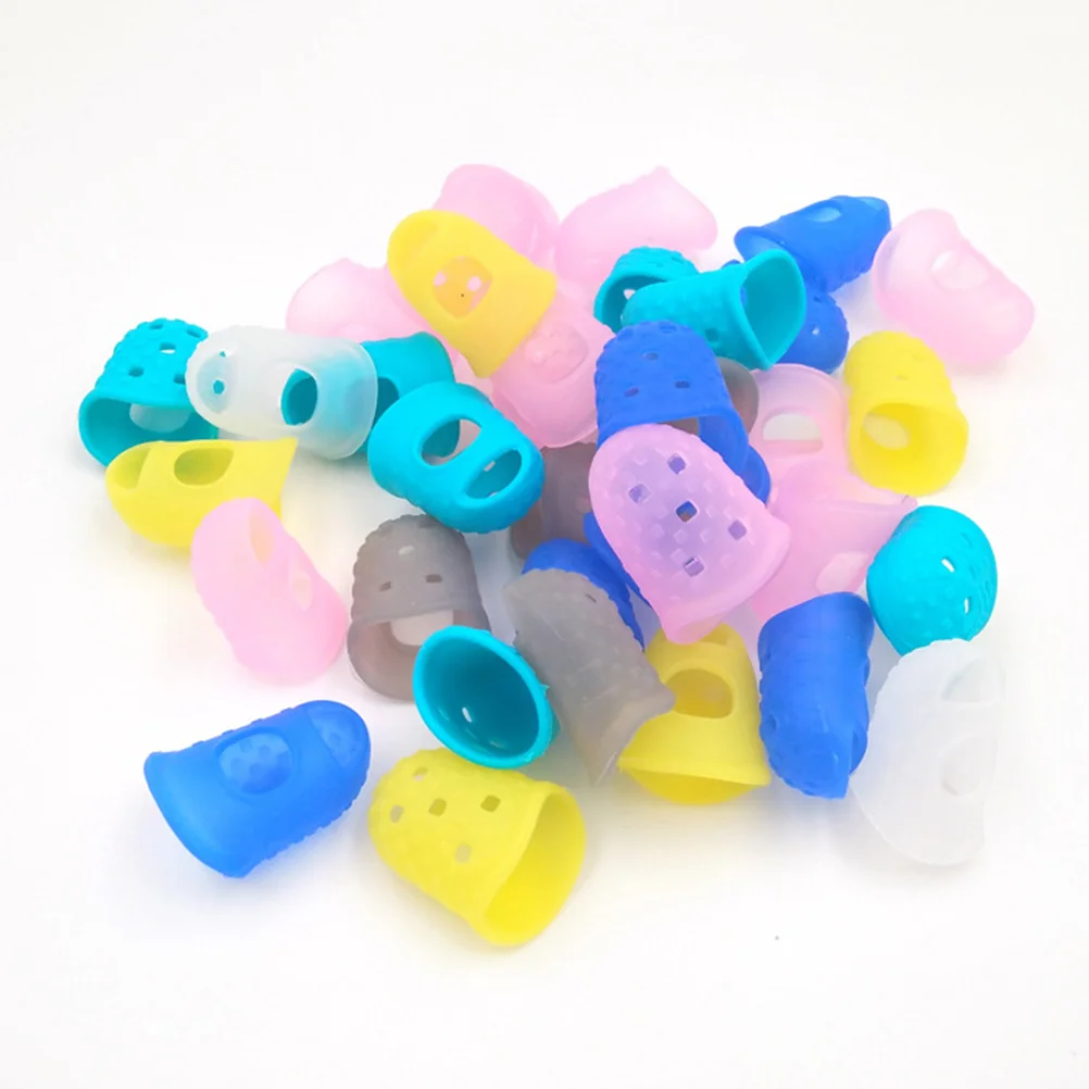 

10Pcs Guitar Fingertip Protectors Silicone Finger Guards Durable Breathable for Ukulele Beginner Size S Silicone Finger Guards