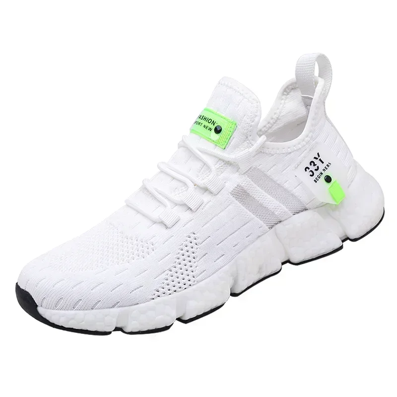 Zapatillas de correr clásicas transpirables para hombre, zapatos de malla cómodos y ligeros para exteriores, zapatos sin cordones para caminar, Tenis