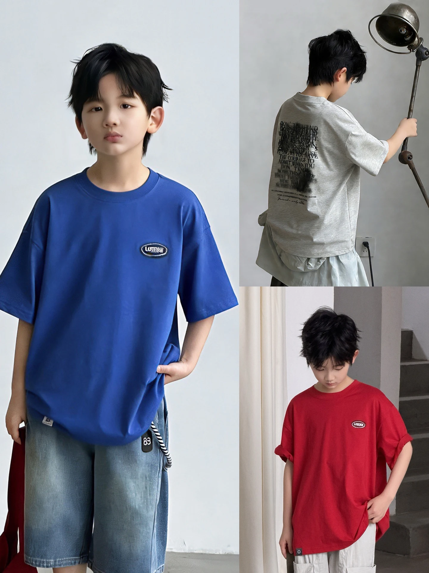 男の子用半袖tシャツ-綿00-子供用夏服-丸首-カジュアルスタイル-学校-家庭-日常着-コットンtシャツ