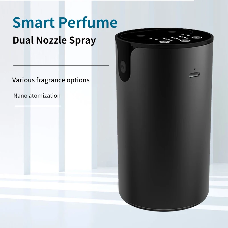 Difusor portátil de aroma automático para carro, Difusor de óleo essencial, USB Cool Mist, ambientador, apto para casa, escritório, quarto, preto