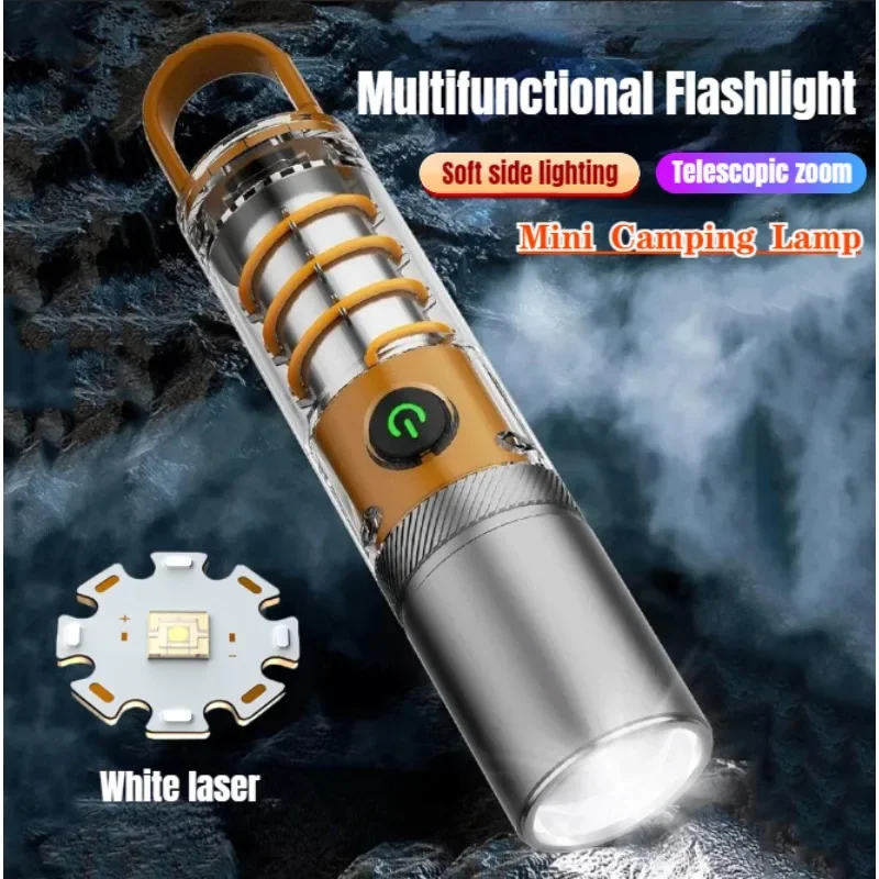 

High Power LED Flashlights Zoomable Torch FLSTAR FIRE Portable Rechargeable Work Lamp Waterproof White Laser Camping Lantern