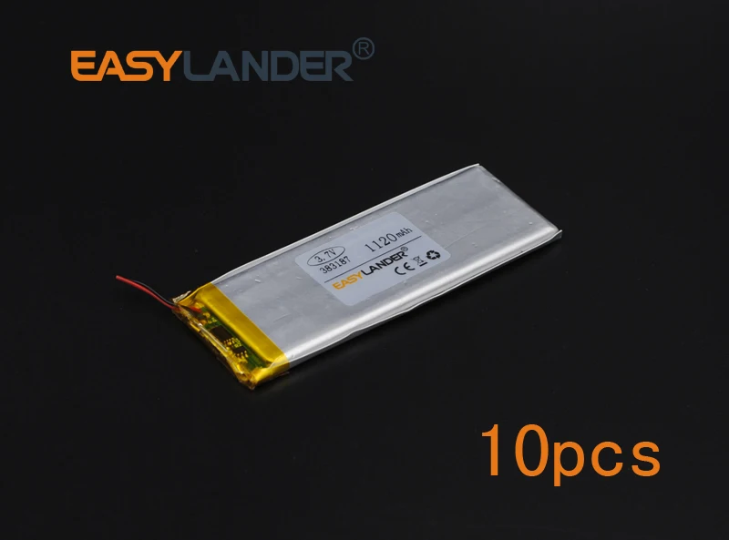 

10pcs 3.7V 383187 1120mAh Polymer Li-ion Battery For mobile electronic part DIY Speaker Flash lighting Oticon Streamer safety