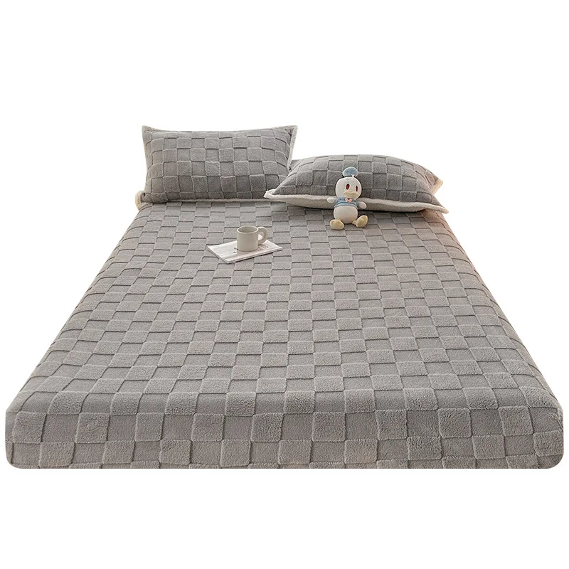 

Tafu fleece mattress single piece milk coral fleece mattress protective cover winter fleece all-inclusive non-slip