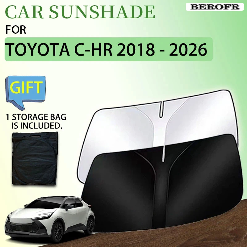 Car Sunshade For Toyota C-HR AX20 2025 C HR 2019 2018 - 2026 AX10 AX50 Accessories Front Window Protector UV Storage Cover Parts
