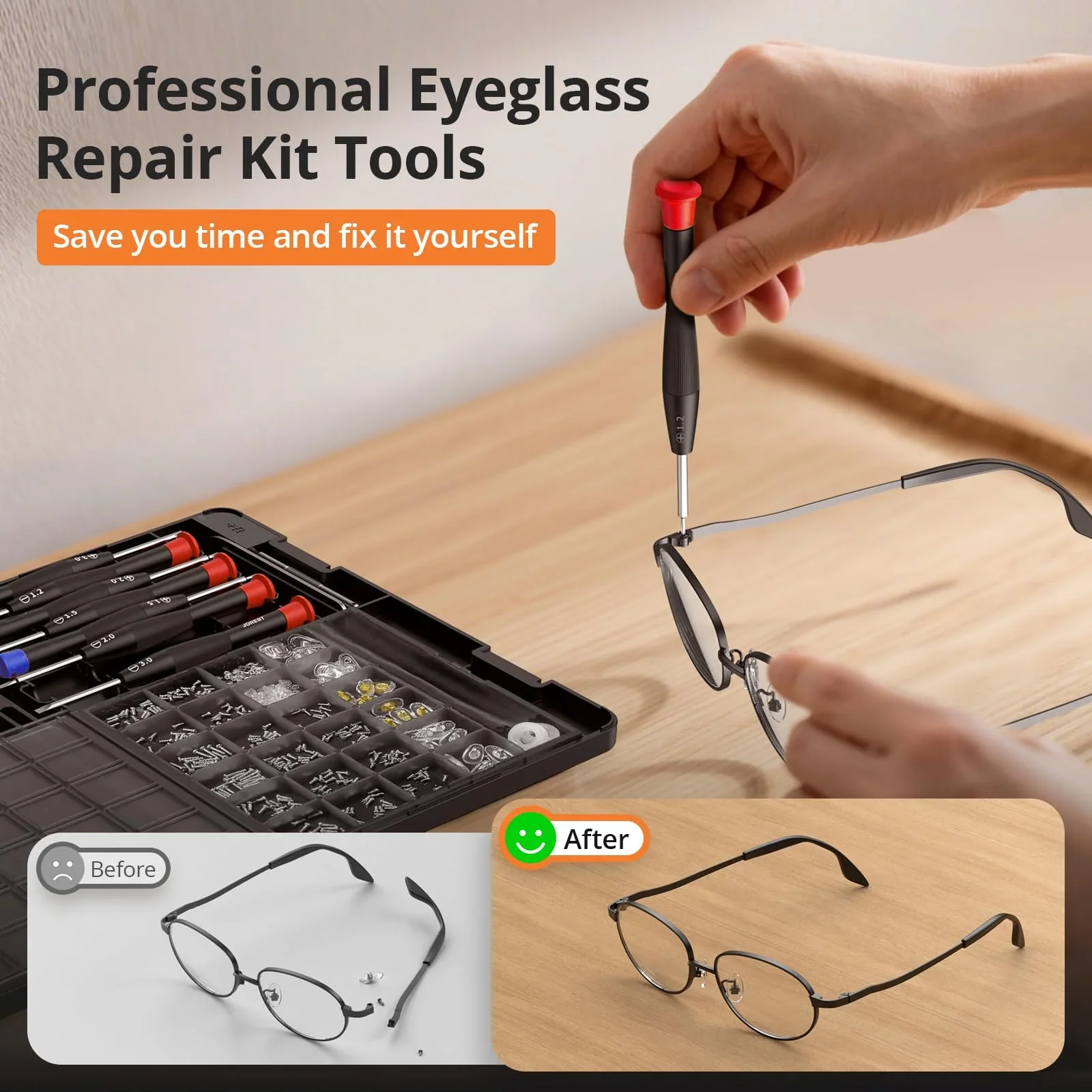 Набор инструментов для ремонта очков с винтами, носоупоры, пинцеты, ткань для чистки и прецизионная отвертка для очков, солнцезащитных очков