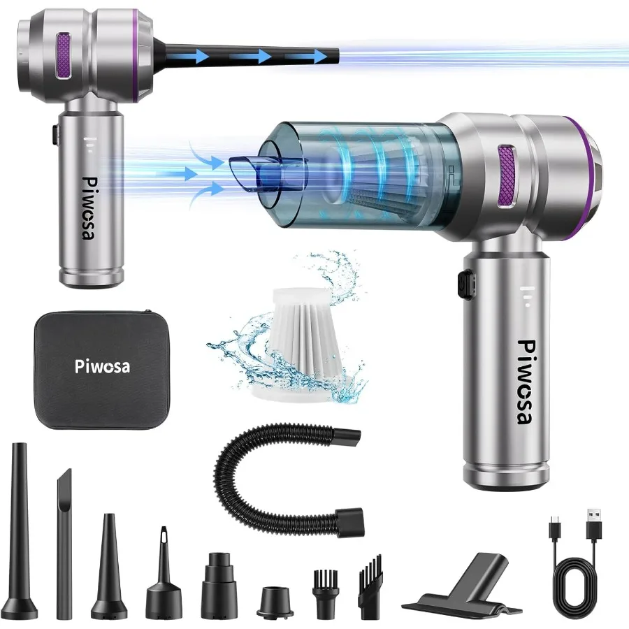 

Handheld Vacuum Cordless, Car Vacuum Cleaner with Brushless Motor, Strong Suction Vacuum & Compressed Air Dusters with LED Light