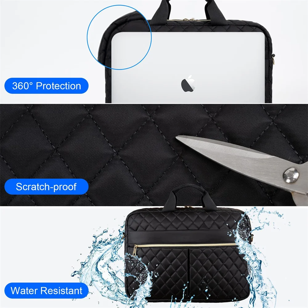 Nesitu A4 Black Pink Executive 14 15.6 inch Laptop Men Women Briefcase Portfolio Business Handbag Shoulder Messenger Bag M31113