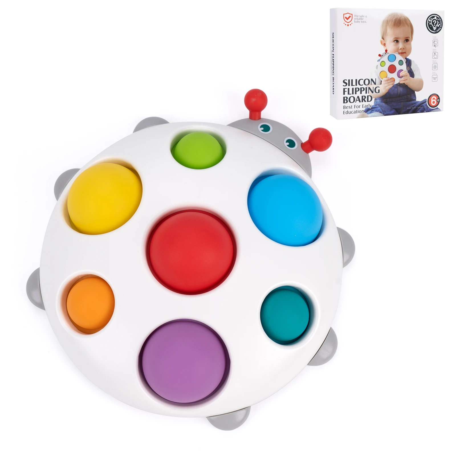 어린이 손가락 누르기 장난감 스퀴즈 푸시 팝 장난감 교육 집중 훈련 피젯 장난감 유아 몬테소리 다채로운 감각 장난감