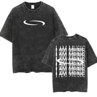 Camiseta Retro lavada con Logo de Playboi Carti I AM MUSIC, camisetas de Opium Ken Carson Narcissist Tour Antagonist Rap, camisetas de gran tamaño para hombres