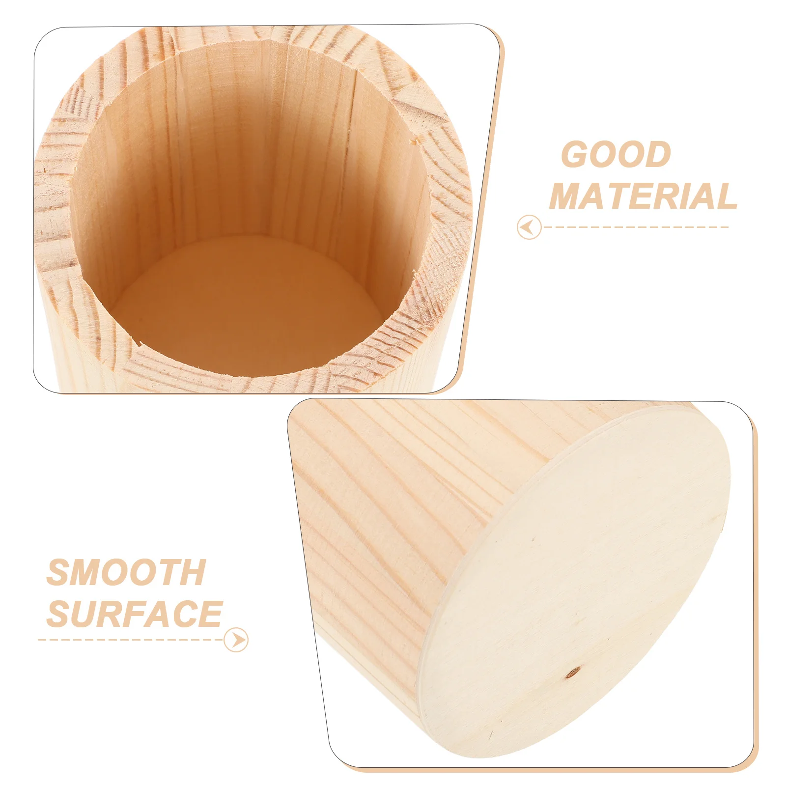 

2Pcs Unfinished Wood Pencil Holder DIY Paintable Desk Organizer for Office School Home Storage Marker Pen Case Solid Pine